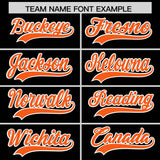 Custom Black Orange Grid Blur Pattern Authentic Baseball Jersey