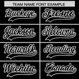 Custom Black White Grid Blur Pattern Authentic Baseball Jersey