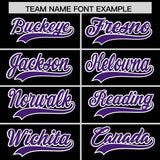 Custom Black Purple Grid Blur Pattern Authentic Baseball Jersey