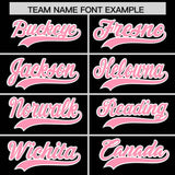 Custom Black Light Pink Grid Blur Pattern Authentic Baseball Jersey