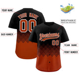 Custom Black Texas Orange Grid Blur Pattern Authentic Baseball Jersey