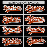 Custom Black Texas Orange Grid Blur Pattern Authentic Baseball Jersey