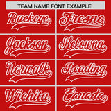 Custom Red White Grid Blur Pattern Authentic Baseball Jersey