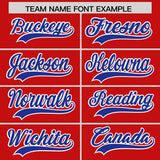 Custom Red Royal Grid Blur Pattern Authentic Baseball Jersey