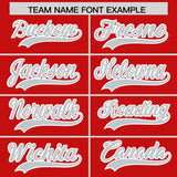 Custom Red Silver Grid Blur Pattern Authentic Baseball Jersey