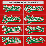 Custom Red Kelly Green Grid Blur Pattern Authentic Baseball Jersey