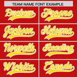 Custom Red Gold Grid Blur Pattern Authentic Baseball Jersey
