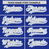 Custom Royal White Grid Blur Pattern Authentic Baseball Jersey