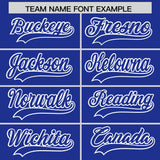Custom Royal White Grid Blur Pattern Authentic Baseball Jersey