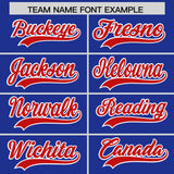 Custom Royal Red Grid Blur Pattern Authentic Baseball Jersey
