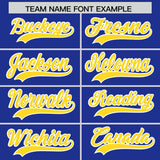 Custom Royal Gold Grid Blur Pattern Authentic Baseball Jersey