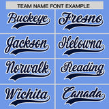 Custom Light Blue Navy Grid Blur Pattern Authentic Baseball Jersey