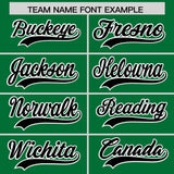 Custom Kelly Green White Grid Blur Pattern Authentic Baseball Jersey