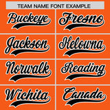 Custom Orange White Grid Blur Pattern Authentic Baseball Jersey