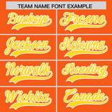 Custom Orange Gold Grid Blur Pattern Authentic Baseball Jersey