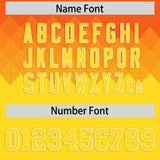Custom Orange Gold Grid Blur Pattern Authentic Baseball Jersey