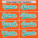 Custom Orange Aqua Grid Blur Pattern Authentic Baseball Jersey
