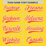 Custom Gold Orange Grid Blur Pattern Authentic Baseball Jersey