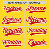Custom Gold Red Grid Blur Pattern Authentic Baseball Jersey