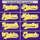 Custom Purple White Grid Blur Pattern Authentic Baseball Jersey