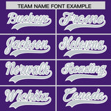 Custom Purple Silver Grid Blur Pattern Authentic Baseball Jersey