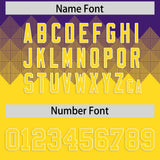 Custom Purple Gold Grid Blur Pattern Authentic Baseball Jersey