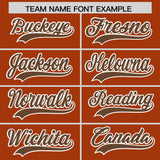 Custom Texas Orange Light Brown Grid Blur Pattern Authentic Baseball Jersey
