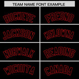 Custom Black Red Grid Blur Pattern Authentic Baseball Jersey