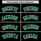 Custom Black Kelly Green Grid Blur Pattern Authentic Baseball Jersey