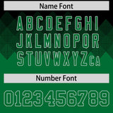 Custom Black Kelly Green Grid Blur Pattern Authentic Baseball Jersey