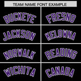 Custom Black Purple Grid Blur Pattern Authentic Baseball Jersey