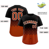 Custom Black Texas Orange Grid Blur Pattern Authentic Baseball Jersey