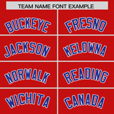 Custom Red Royal Grid Blur Pattern Authentic Baseball Jersey