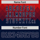 Custom Red Navy Grid Blur Pattern Authentic Baseball Jersey