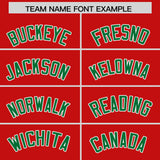 Custom Red Kelly Green Grid Blur Pattern Authentic Baseball Jersey