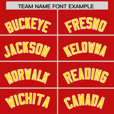 Custom Red Gold Grid Blur Pattern Authentic Baseball Jersey