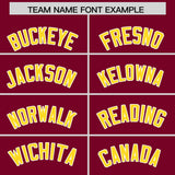 Custom Crimson Gold Grid Blur Pattern Authentic Baseball Jersey