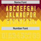 Custom Crimson Gold Grid Blur Pattern Authentic Baseball Jersey