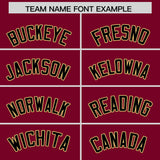 Custom Crimson Khaki Grid Blur Pattern Authentic Baseball Jersey