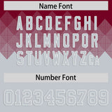 Custom Crimson Silver Grid Blur Pattern Authentic Baseball Jersey