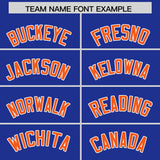 Custom Royal Orange Grid Blur Pattern Authentic Baseball Jersey