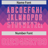 Custom Royal Pink Grid Blur Pattern Authentic Baseball Jersey