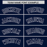 Custom Navy White Grid Blur Pattern Authentic Baseball Jersey