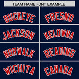 Custom Navy Red Grid Blur Pattern Authentic Baseball Jersey