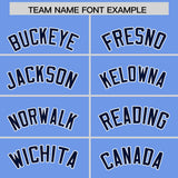 Custom Light Blue Navy Grid Blur Pattern Authentic Baseball Jersey