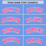 Custom Light Blue Pink Grid Blur Pattern Authentic Baseball Jersey