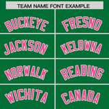 Custom Kelly Green Pink Grid Blur Pattern Authentic Baseball Jersey