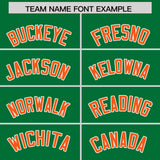 Custom Kelly Green Orange Grid Blur Pattern Authentic Baseball Jersey