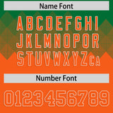 Custom Kelly Green Orange Grid Blur Pattern Authentic Baseball Jersey