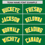 Custom Kelly Green Gold Grid Blur Pattern Authentic Baseball Jersey